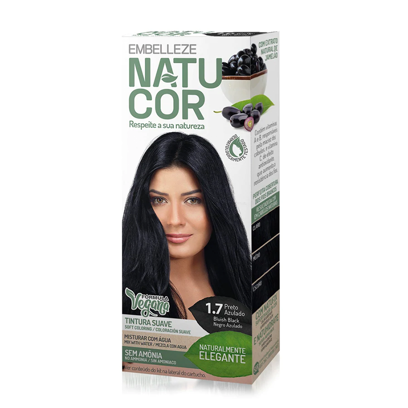 Natucor Bluish Black 1.7 Vegan Coloration Kit